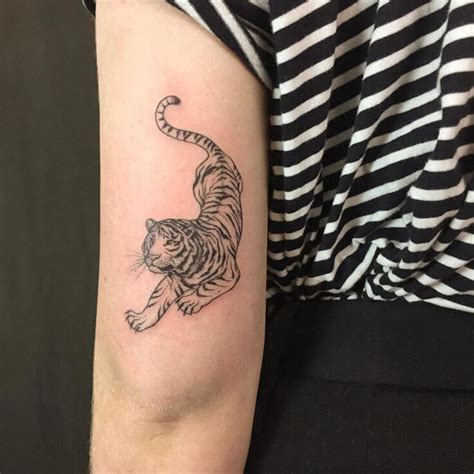 feminine small tiger tattoo|Small tiger tattoo for women